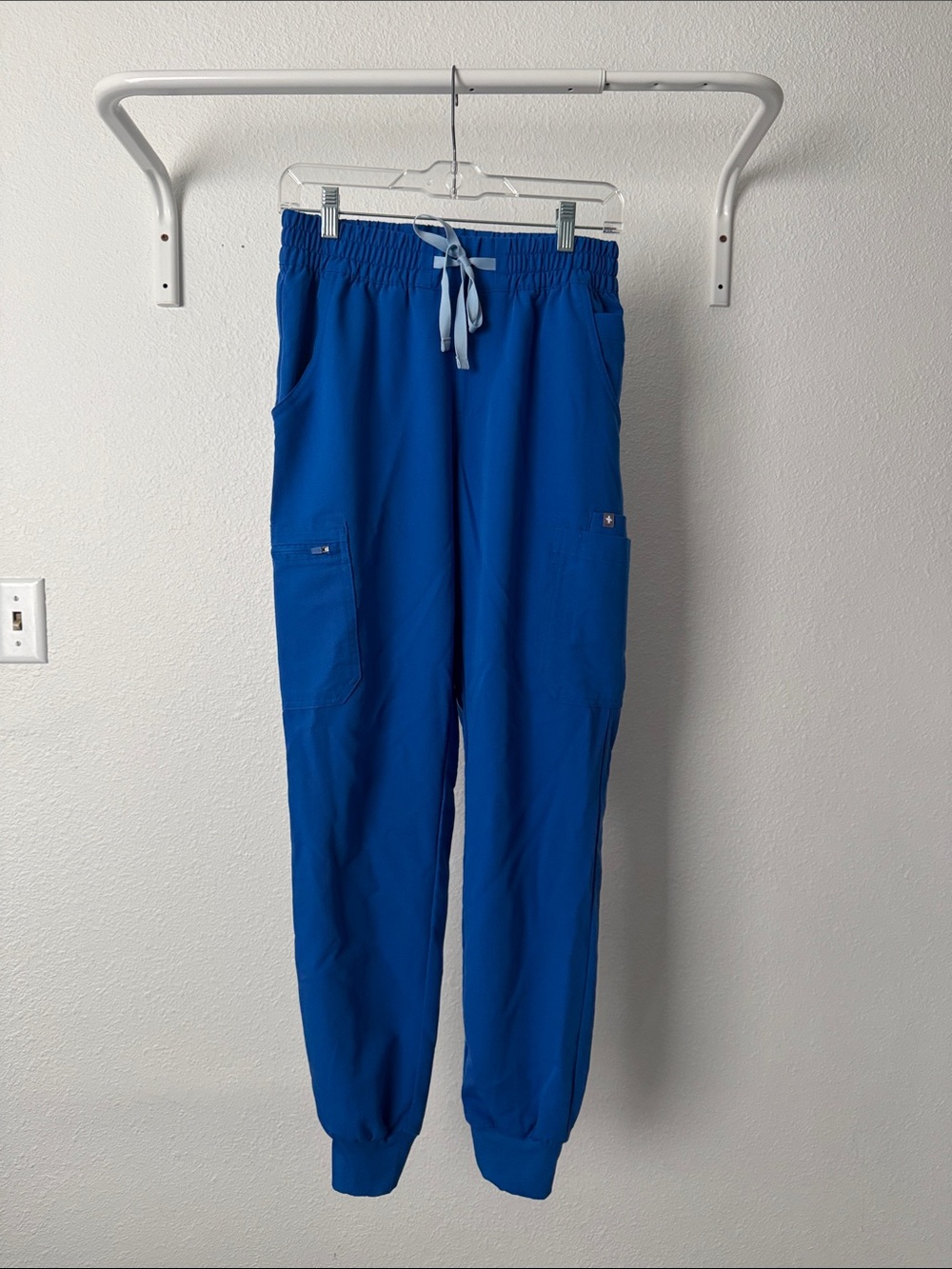 Figs women’s Royal Blue Uman Jogger Pants with Light Blue Drawstring